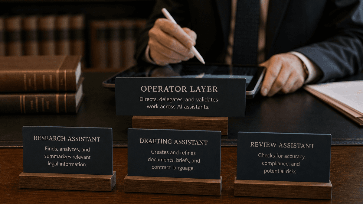 Three assistant types, one operator layer above them